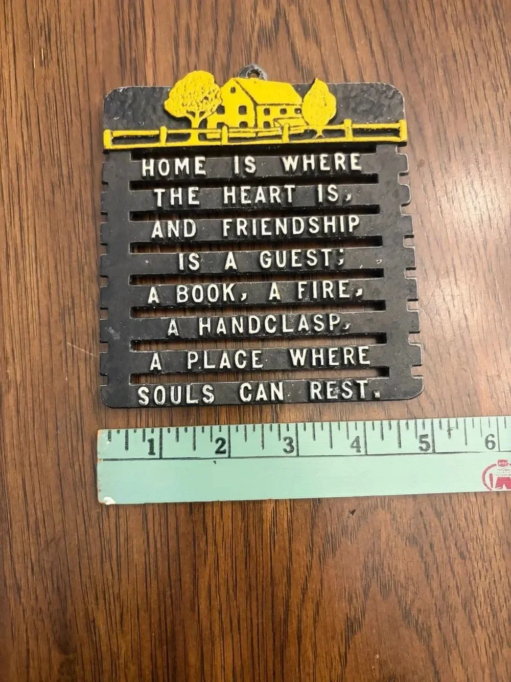 Yellow & Black Home Plaque Wall Decor - Inspirational Quote